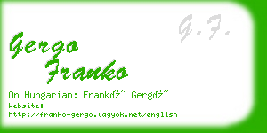 gergo franko business card